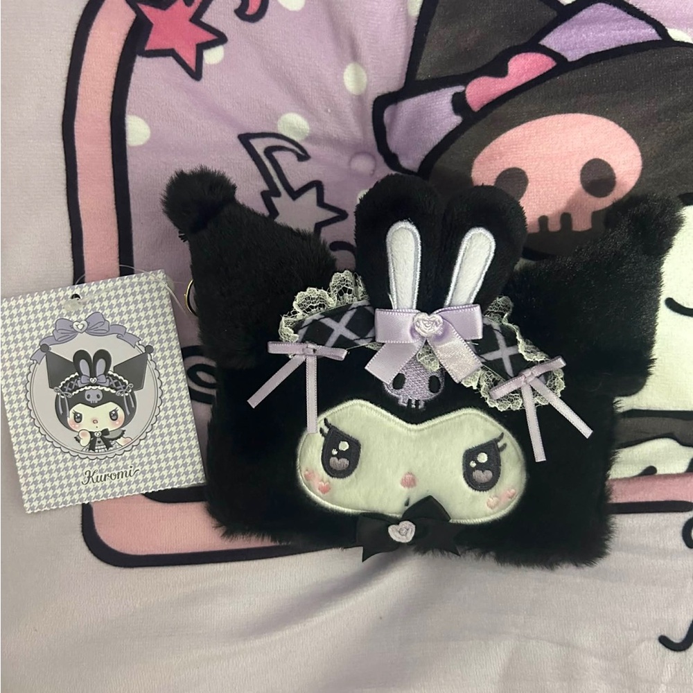 Sanrio Character Kuromi Face Shaped Card Case Dream Ribbon
